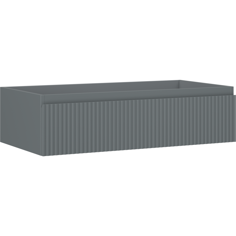 Mexen Rivel bathroom cabinet for under sink 90 cm, 1 drawer, fluted, matte graphite - 91A20-09023-1-BF66