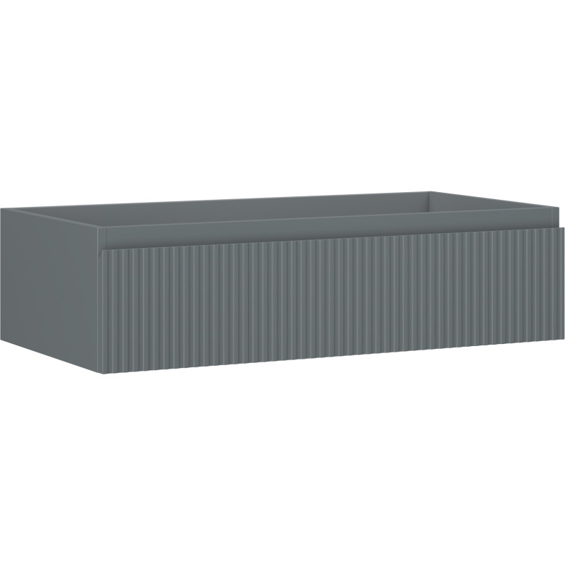 Mexen Rivel ormarić za kupaonicu ispod umivaonika 90 cm, 1 ladica, rebrasta, mat grafit - 91A20-09023-1-BF66