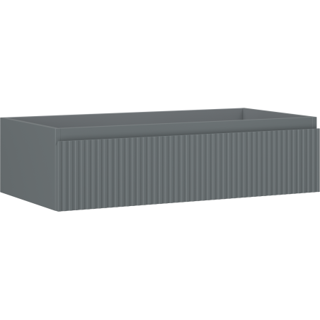 Mexen Rivel szafka łazienkowa podumywalkowa 90 cm, 1 szuflada, ryflowana , grafit mat - 91A20-09023-1-BF66