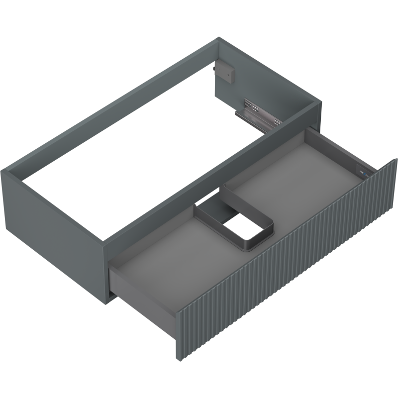 Mexen Rivel armario de baño para lavabo de 90 cm, 1 cajón, ranurado, grafito mate - 91A20-09023-1-BF66