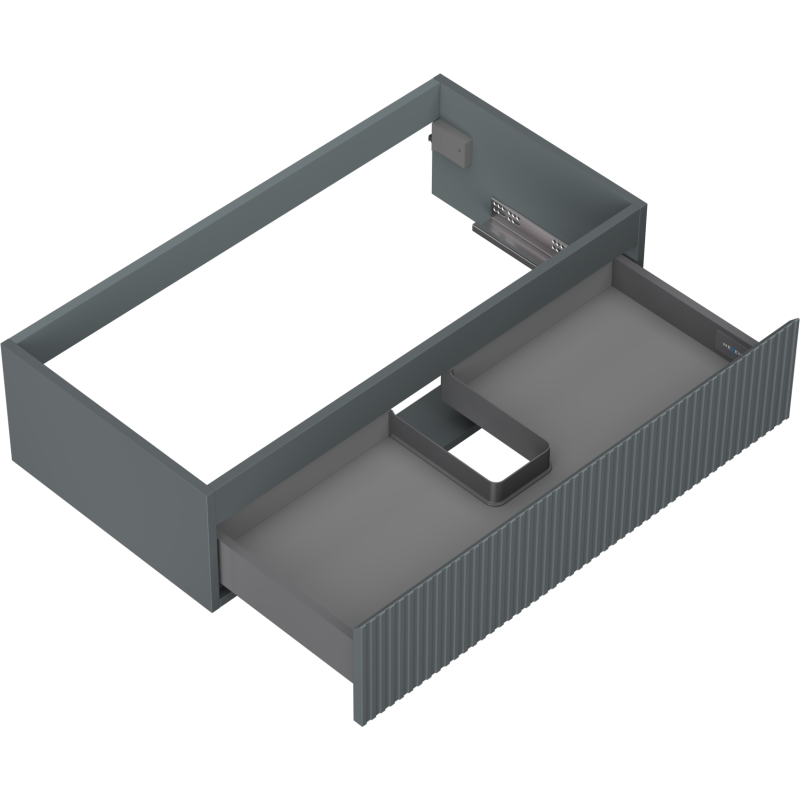 Mexen Rivel armário de casa de banho sob lava-loiça 90 cm, 1 gaveta, ranhurado, grafite mate - 91A20-09023-1-BF66