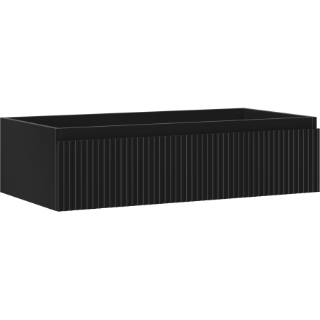 Mexen Rivel mobiletto da bagno sotto-lavabo 90 cm, 1 cassetto, scanalato, nero opaco - 91A20-09023-1-BF71