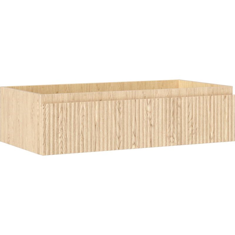 Mexen Rivel Badezimmer-Unterschrank 90 cm, 1 Schublade, geriffelt, Eiche - 91A20-09023-1-BF81