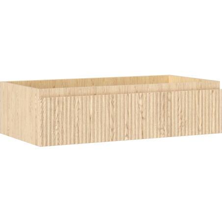 Mexen Rivel bathroom vanity unit 90 cm, 1 drawer, grooved, oak - 91A20-09023-1-BF81