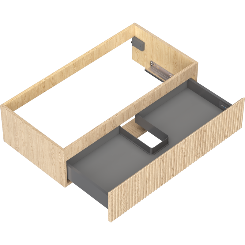 Mexen Rivel mobiletto da bagno sotto-lavabo 90 cm, 1 cassetto, scanalato, rovere - 91A20-09023-1-BF81