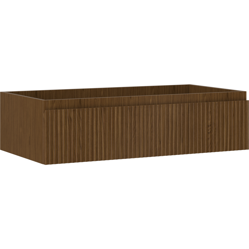 Mexen Rivel meuble de salle de bain sous lavabo 90 cm, 1 tiroir, rainuré, noyer - 91A20-09023-1-BF86