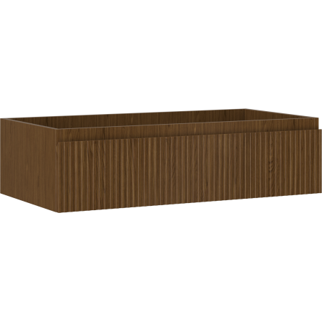 Mexen Rivel Badezimmerunterschrank 90 cm, 1 Schublade, geriffelt, Nussbaum - 91A20-09023-1-BF86