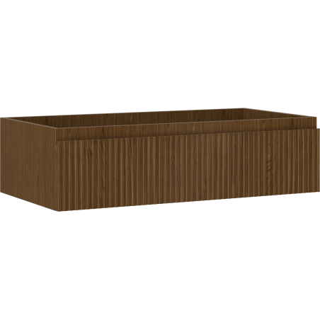 Mexen Rivel szafka łazienkowa podumywalkowa 90 cm, 1 szuflada, ryflowana , orzech - 91A20-09023-1-BF86