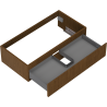 Mexen Rivel badkamerkast onder wastafel 90 cm, 1 lade, geribbeld, noot - 91A20-09023-1-BF86