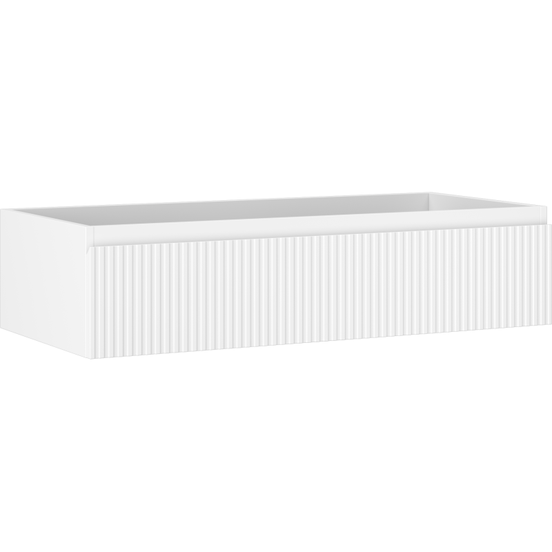 Mexen Rivel Badezimmerschrank für Waschbecken 100 cm, 1 Schublade, geriffelt, weiß matt - 91A20-10023-1-BF01