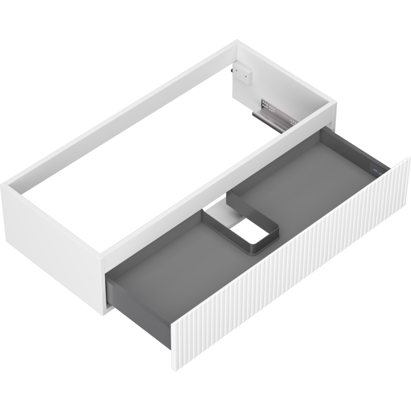 Mexen Rivel armoire de salle de bain sous-lavabo 100 cm, 1 tiroir, rainuré, blanc mat - 91A20-10023-1-BF01