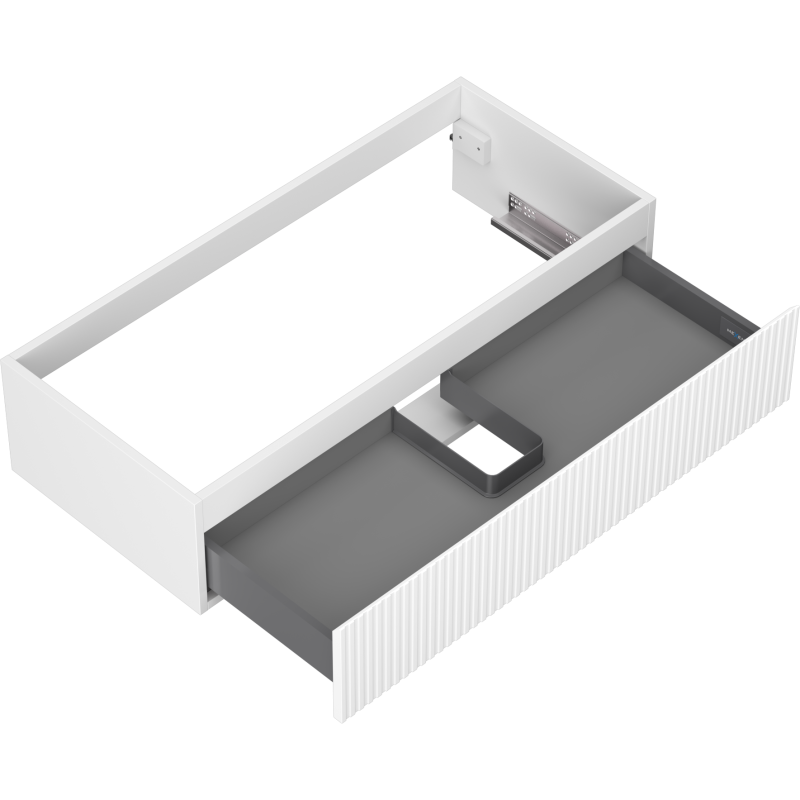 Mexen Rivel Badezimmerschrank 100 cm, 1 Schublade, gerillt, weiß matt - 91A20-10023-1-BF01