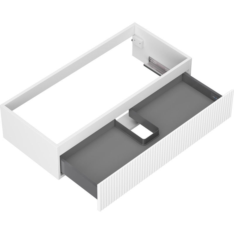Mexen Rivel vannitoakapp valamualune 100 cm, 1 sahtel, sooneline, valge matt - 91A20-10023-1-BF01
