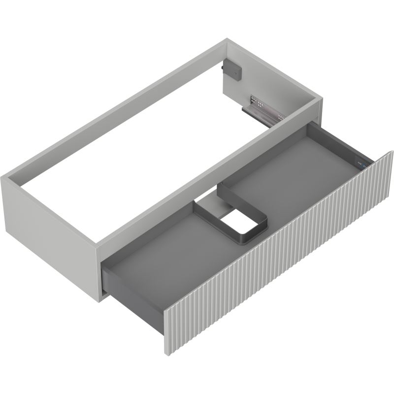 Mexen Rivel gabinete de baño bajo lavabo 100 cm, 1 cajón, ranurado, gris mate - 91A20-10023-1-BF62
