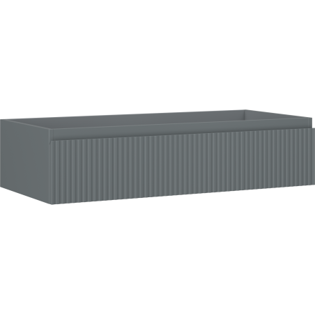 Mexen Rivel Badezimmerschrank für Waschbecken 100 cm, 1 Schublade, geriffelt, mattes Graphit - 91A20-10023-1-BF66