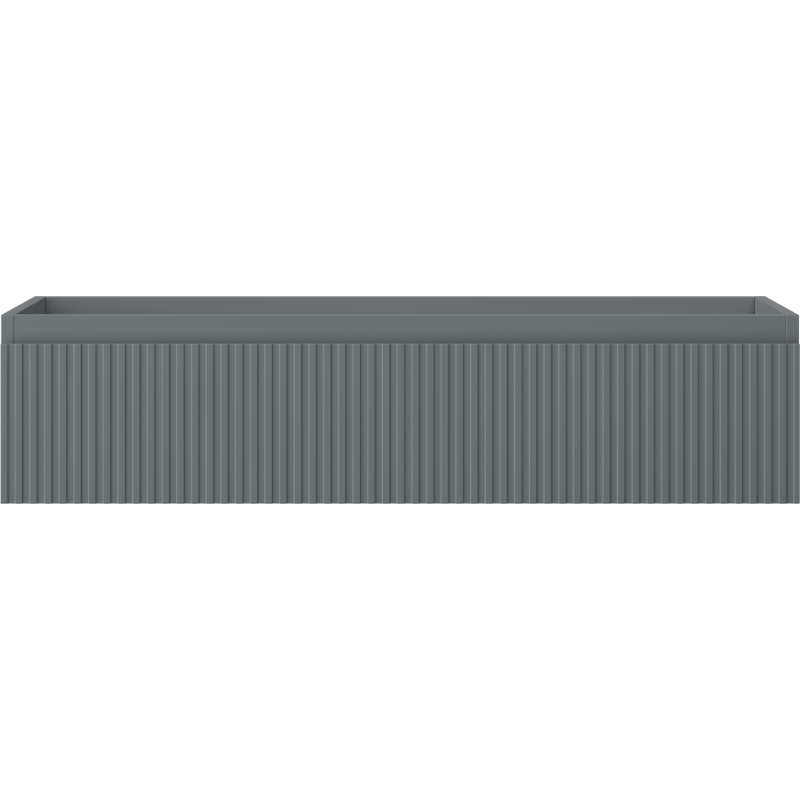 Mexen Rivel 100 cm Bathroom Vanity Unit, 1 Drawer, Grooved, Matt Graphite - 91A20-10023-1-BF66