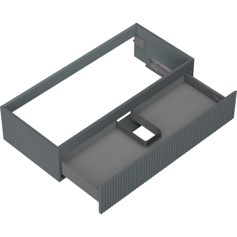 Mexen Rivel Badezimmerschrank 100 cm, 1 Schublade, geriffelt, Graphit Matt - 91A20-10023-1-BF66