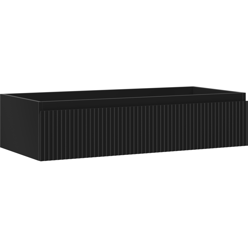 Mexen Rivel Badezimmerschrank unter Waschbecken 100 cm, 1 Schublade, gerillt, schwarz matt - 91A20-10023-1-BF71