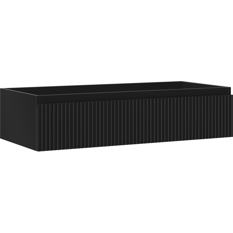 Mexen Rivel badkameronderkast onder wasbak 100 cm, 1 lade, gegroefd, zwart mat - 91A20-10023-1-BF71