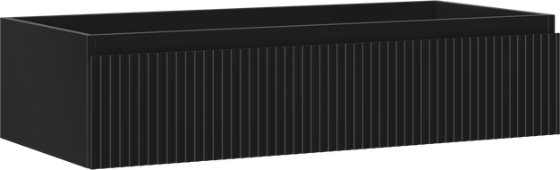 Mexen Rivel armário de casa de banho suspenso 100 cm, 1 gaveta, canelado, preto mate - 91A20-10023-1-BF71