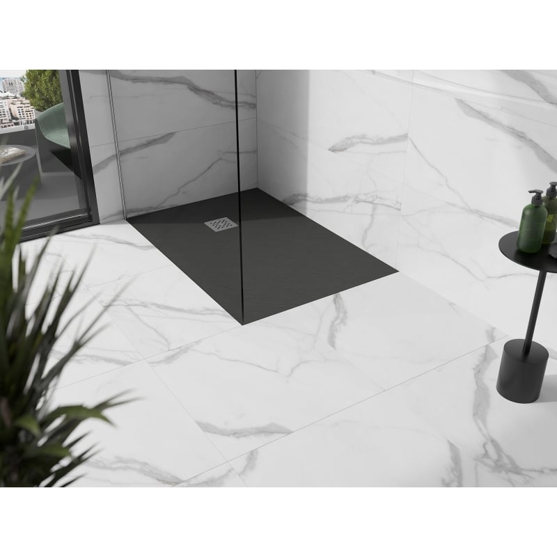 Mexen Stone+ rectangular composite shower tray 130 x 80 cm, anthracite - 44718013