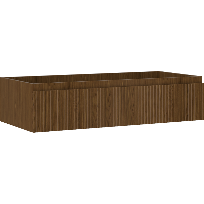 Mexen Rivel Badezimmer-Unterschrank 100 cm, 1 Schublade, geriffelt, Nussbaum - 91A20-10023-1-BF86