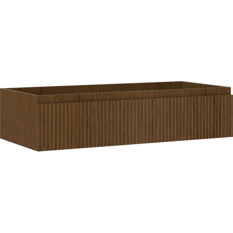 Mexen Rivel badkamerkastje onder de wastafel 100 cm, 1 lade, geribbeld, walnoot - 91A20-10023-1-BF86