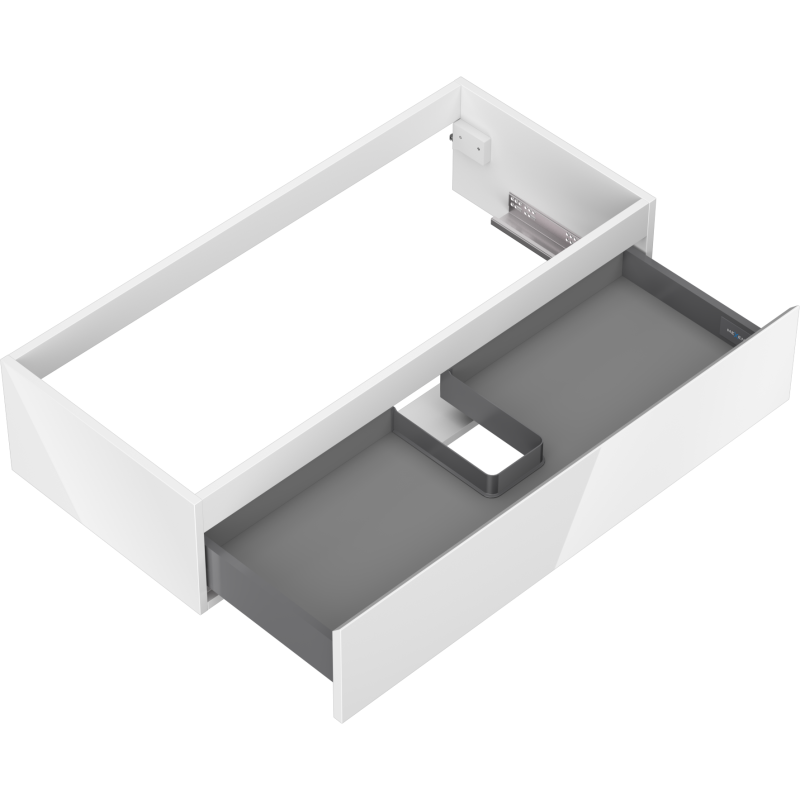 Mexen Orio Badezimmerwaschtischschrank 100 cm, 1 Schublade, weiß glänzend - 91A10-10023-1-BF00