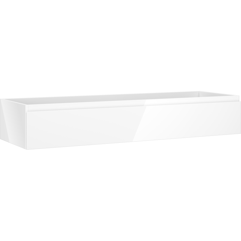 Mexen Orio Badezimmerschrank 140 cm, 1 Schublade, weiß glänzend - 91A10-14023-1-BF00