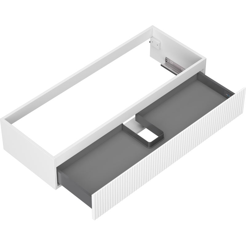 Mexen Rivel armadietto da bagno sotto lavabo 120 cm, 1 cassetto, scanalato, bianco opaco - 91A20-12023-1-BF01