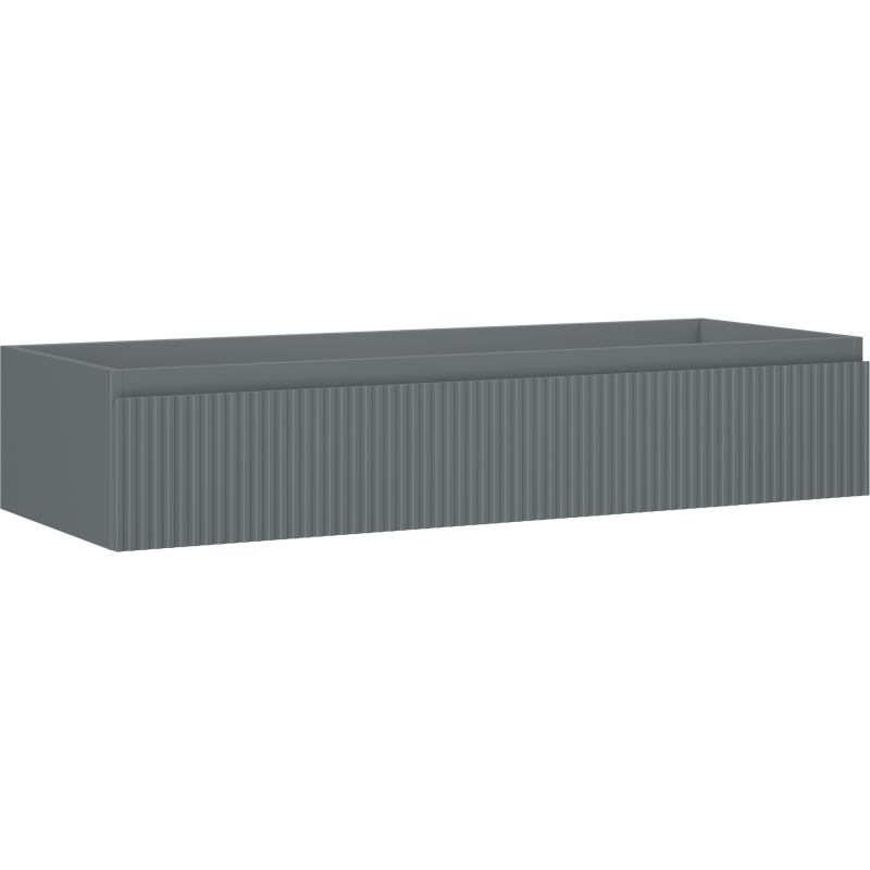 Mexen Rivel armadietto da bagno sottolavabo 120 cm, 1 cassetto, scanalato, grigio opaco - 91A20-12023-1-BF66