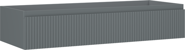 Mexen Rivel Buedemëbel fir ënnert de Waschbecken 120 cm, 1 Schublad, kanneléiert, gro matt - 91A20-12023-1-BF66