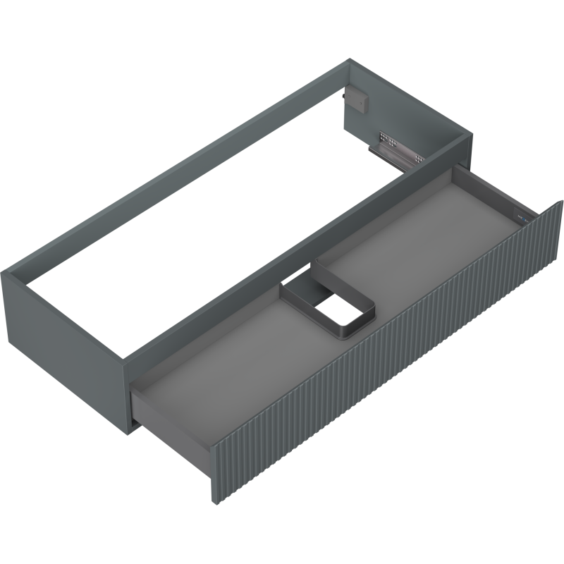 Mexen Rivel armadietto da bagno sottolavabo 120 cm, 1 cassetto, scanalato, grigio opaco - 91A20-12023-1-BF66