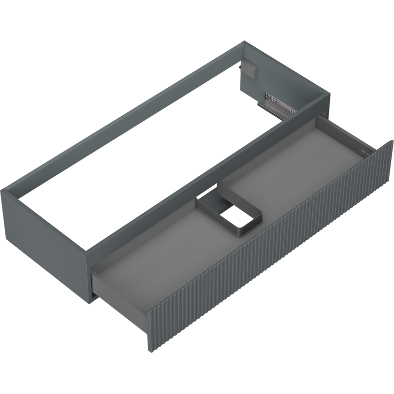 Mexen Rivel bathroom cabinet under sink 120 cm, 1 drawer, grooved, matte grey - 91A20-12023-1-BF66
