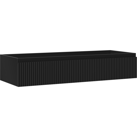 Mexen Rivel 120 cm Bathroom Vanity Unit, 1 Drawer, Fluted, Black Matte - 91A20-12023-1-BF71