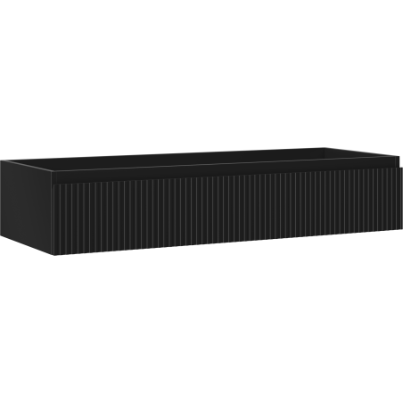 Mexen Rivel badkamerkast onder wastafel 120 cm, 1 lade, geribbeld, zwart mat - 91A20-12023-1-BF71