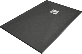 Mexen Stone+ rectangular composite shower tray 140 x 80 cm, anthracite - 44718014