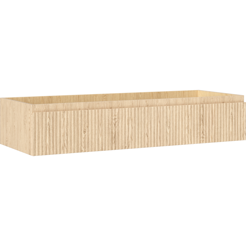 Mexen Rivel badkamerkast onder de wastafel 120 cm, 1 lade, geribbeld, eiken - 91A20-12023-1-BF81