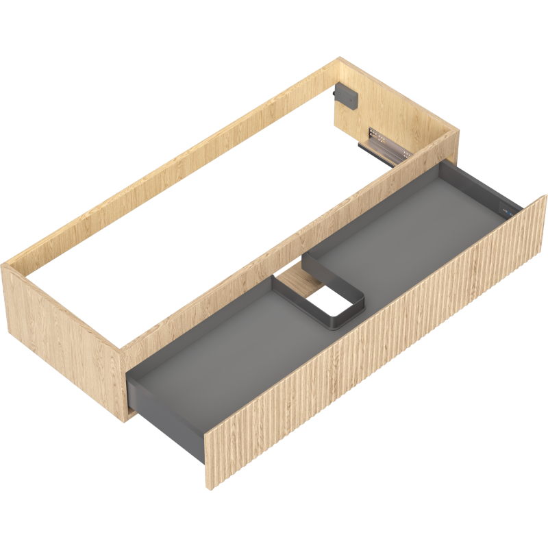 Mexen Rivel mobile da bagno sotto lavabo 120 cm, 1 cassetto, scanalato, rovere - 91A20-12023-1-BF81