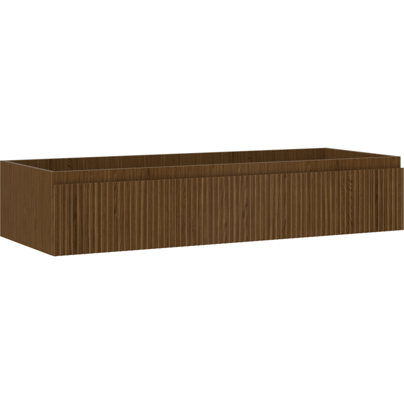 Mexen Rivel Badezimmerschrank 120 cm, 1 Schublade, geriffelt, Nussbaum - 91A20-12023-1-BF86