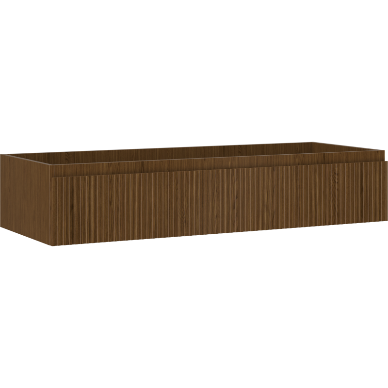 Mexen Rivel badkamerkast onder de wastafel 120 cm, 1 lade, geribbeld, walnoot - 91A20-12023-1-BF86