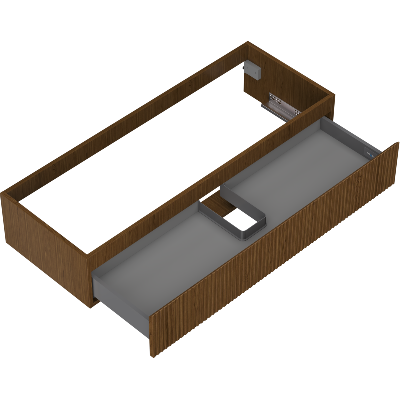 Mexen Rivel armadietto da bagno sotto lavabo 120 cm, 1 cassetto, scanalato, noce - 91A20-12023-1-BF86