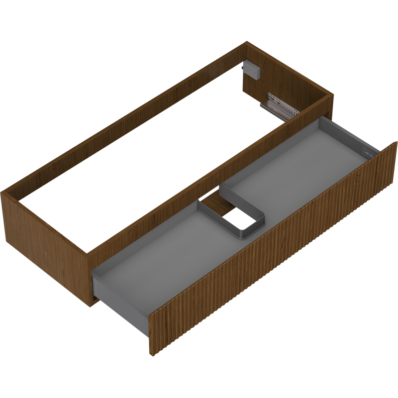 Mexen Rivel mueble de baño bajo lavabo 120 cm, 1 cajón, ranurado, nogal - 91A20-12023-1-BF86