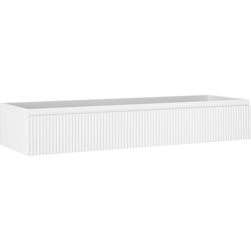 Mexen Rivel bathroom cabinet under-sink 140 cm, 1 drawer, fluted, white matte - 91A20-14023-1-BF01