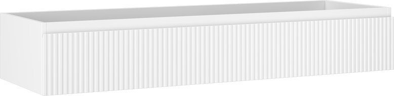 Mexen Rivel badrumsskåp under handfat 140 cm, 1 låda, räfflad, vit matt - 91A20-14023-1-BF01