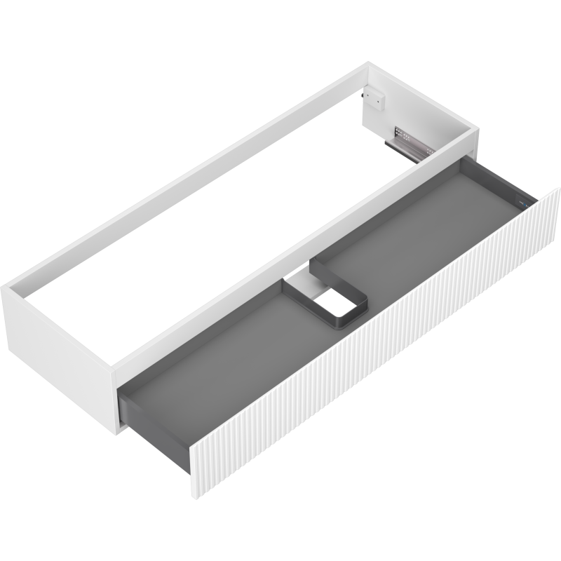 Mexen Rivel badkamerkast onderwastafel 140 cm, 1 lade, geribbeld, wit mat - 91A20-14023-1-BF01