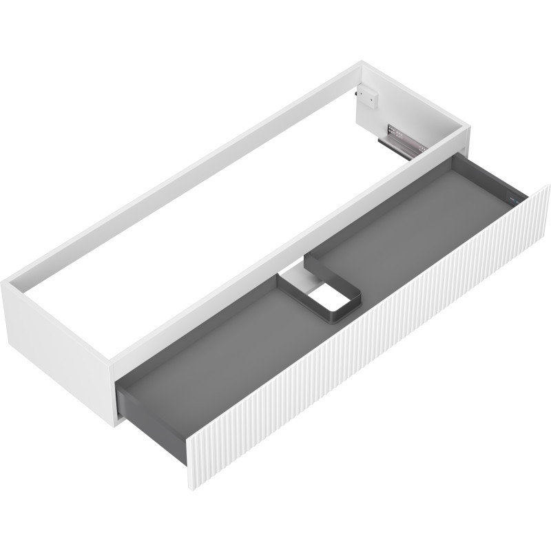 Mexen Rivel vannitoakapp valamu alla 140 cm, 1 sahtel, soonitud, valge matt - 91A20-14023-1-BF01