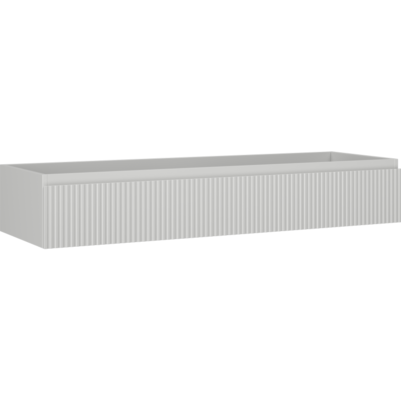 Mexen Rivel Badezimmerschrank für Waschbecken 140 cm, 1 Schublade, gerillt, grau matt - 91A20-14023-1-BF62