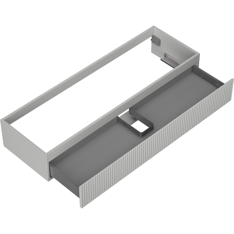 Mexen Rivel badkamerkastje onder de wastafel 140 cm, 1 lade, gegroefd, grijze mat - 91A20-14023-1-BF62