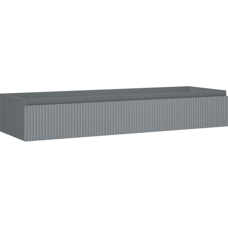 Mexen Rivel badrumsskåp under tvättställ 140 cm, 1 låda, räfflad, grafit matt - 91A20-14023-1-BF66